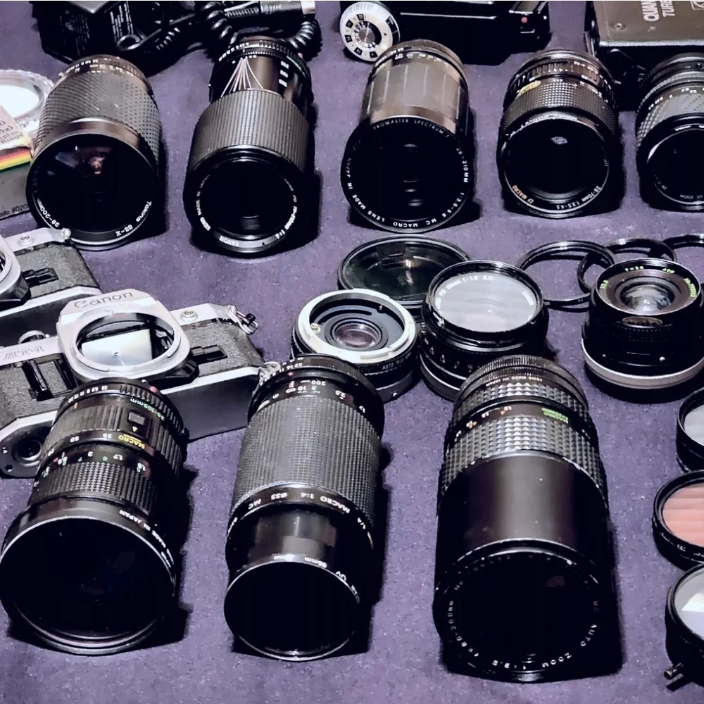 Two Canon cameras and lenses
